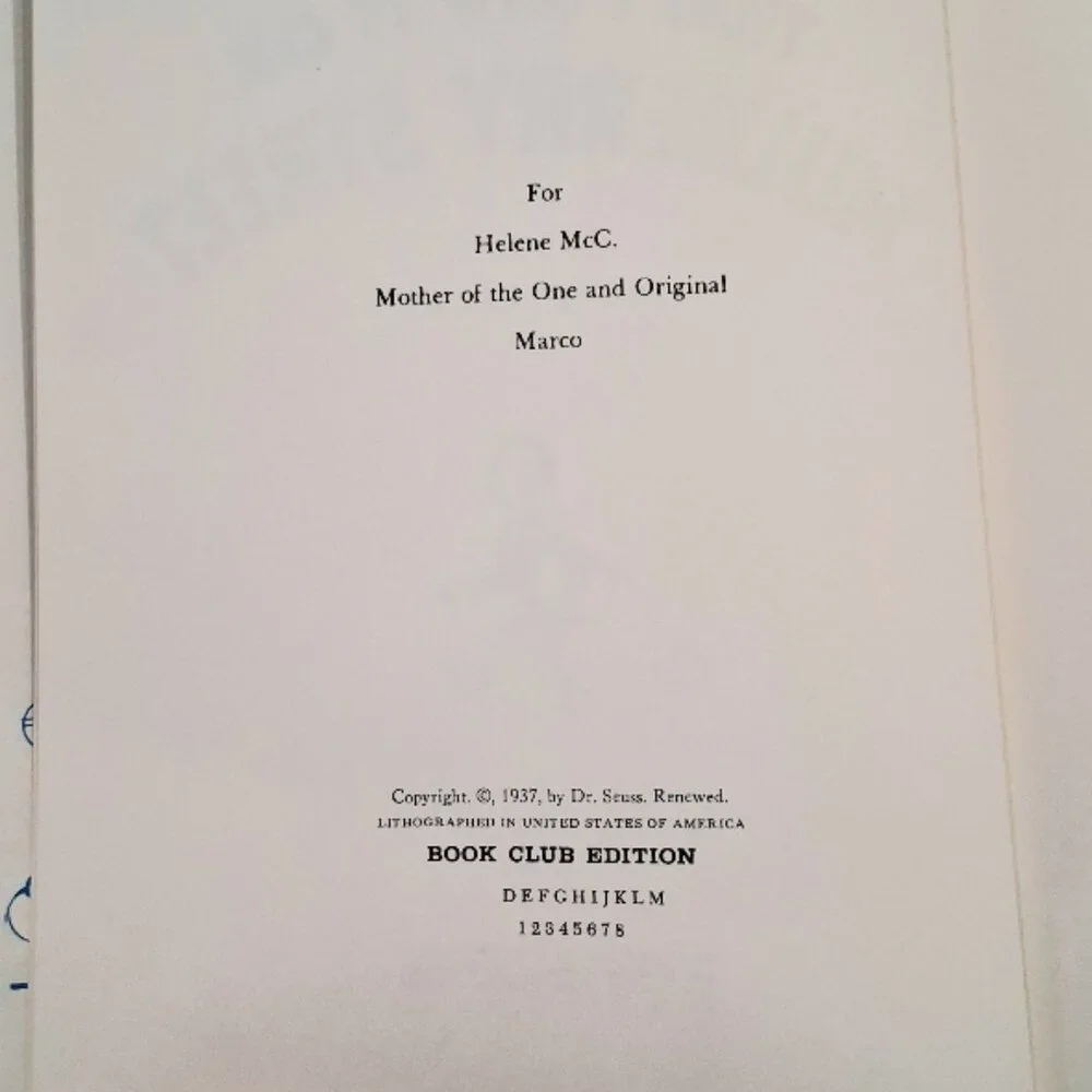 And I Think I Saw It On Mulberry Street Dr. Suess (1937, Vintage BCE, Banned)